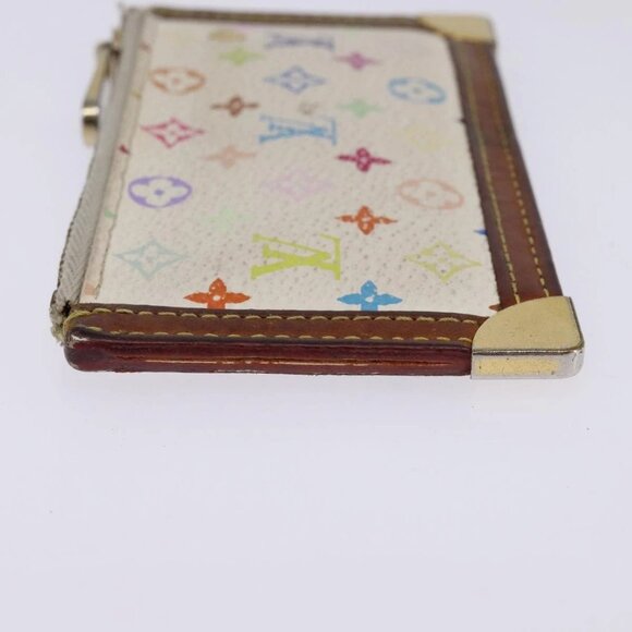 LOUIS VUITTON Multicolor Pochette Cles Coin Purse White M92655 LV Auth 141583 - Picture 6 of 16